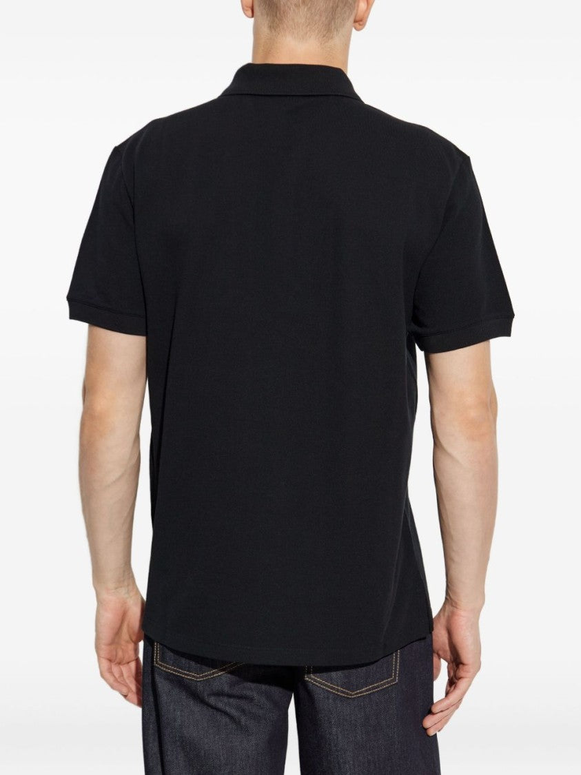 Alexander Mcqueen Classic Black Polo Shirt With Contrasting Collar