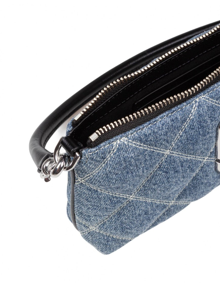 Marc Jacobs The Snapshot Quilted Denim Clutch Blue