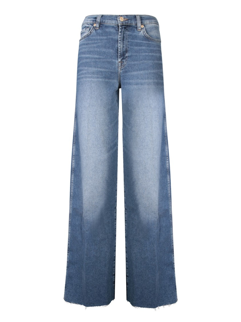 7 For All Mankind Flared Jeans With Frayed Hem