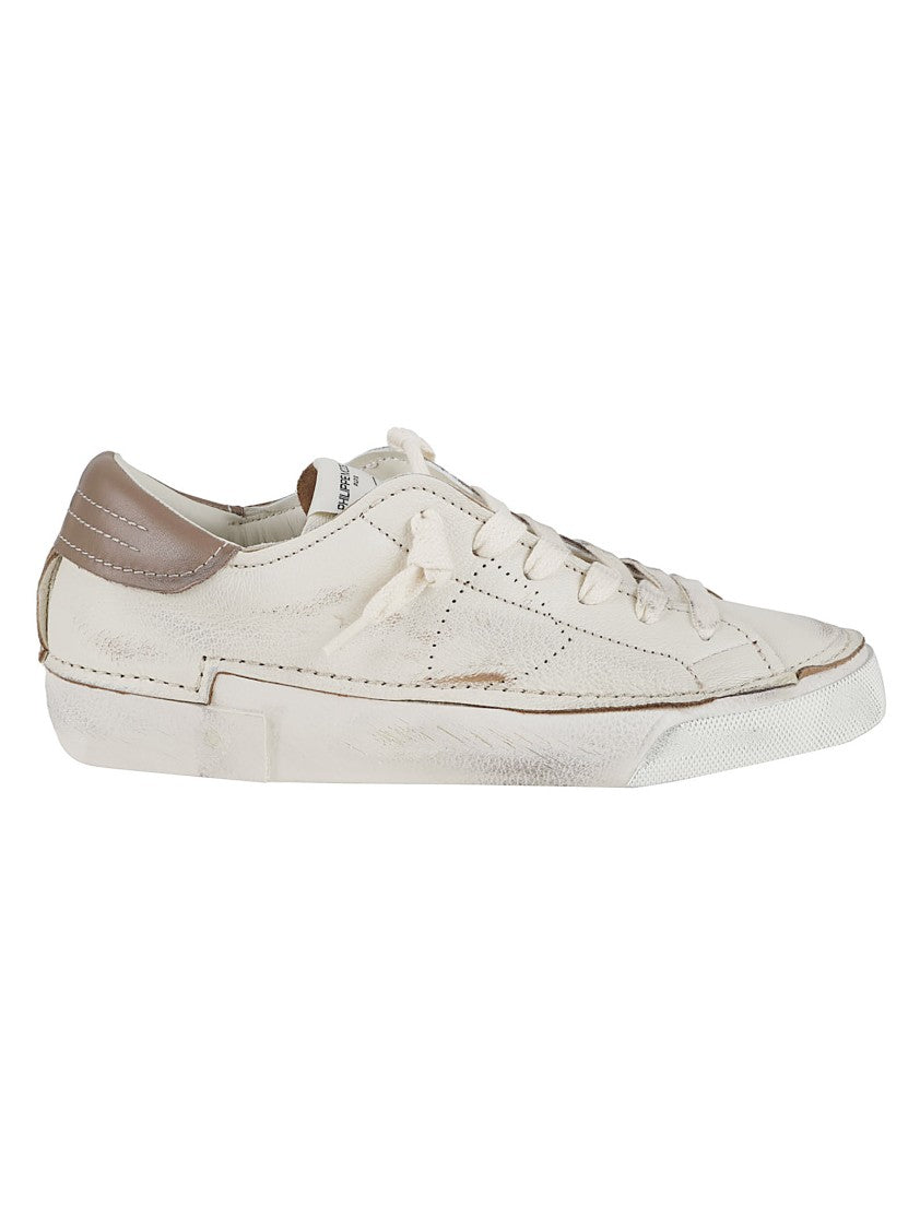 Philippe Model Prld.Dv01 Distressed White Leather Sneakers