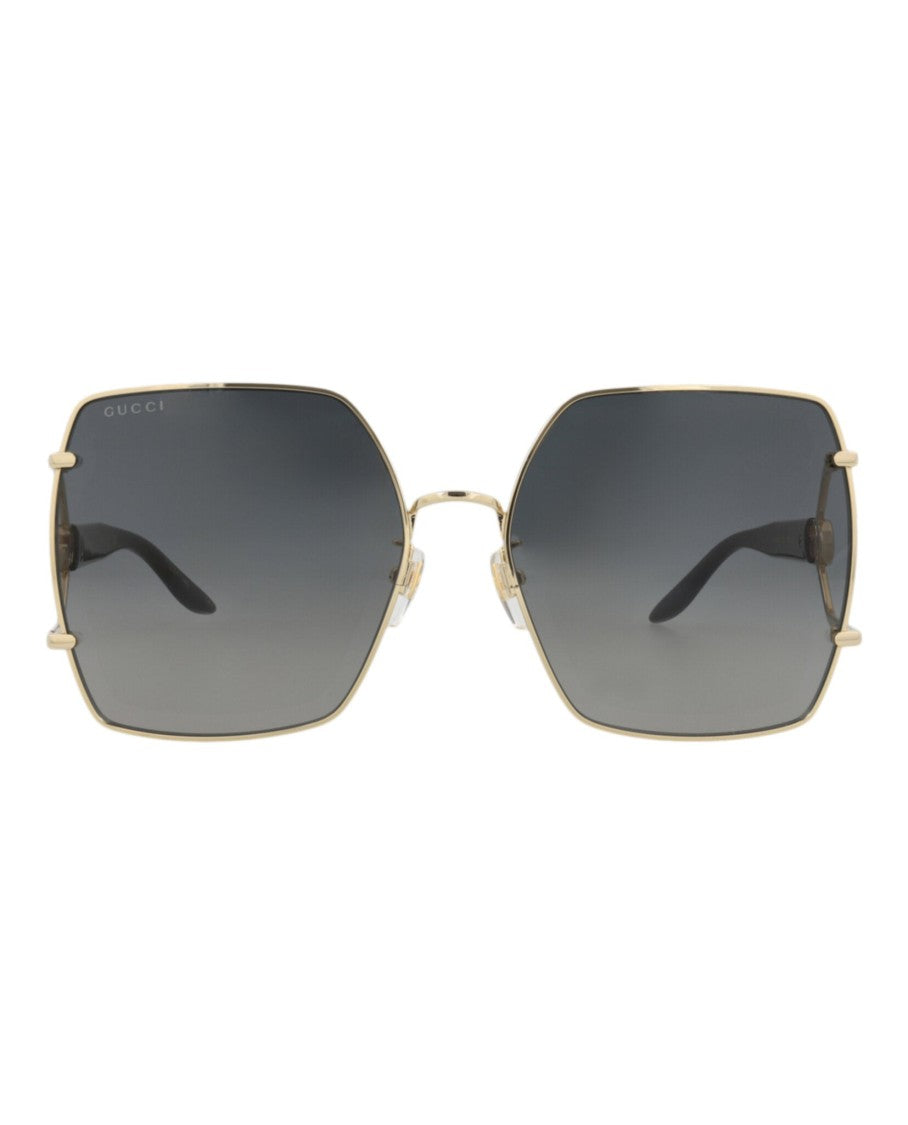 Gucci Square-Frame Metal Sunglasses