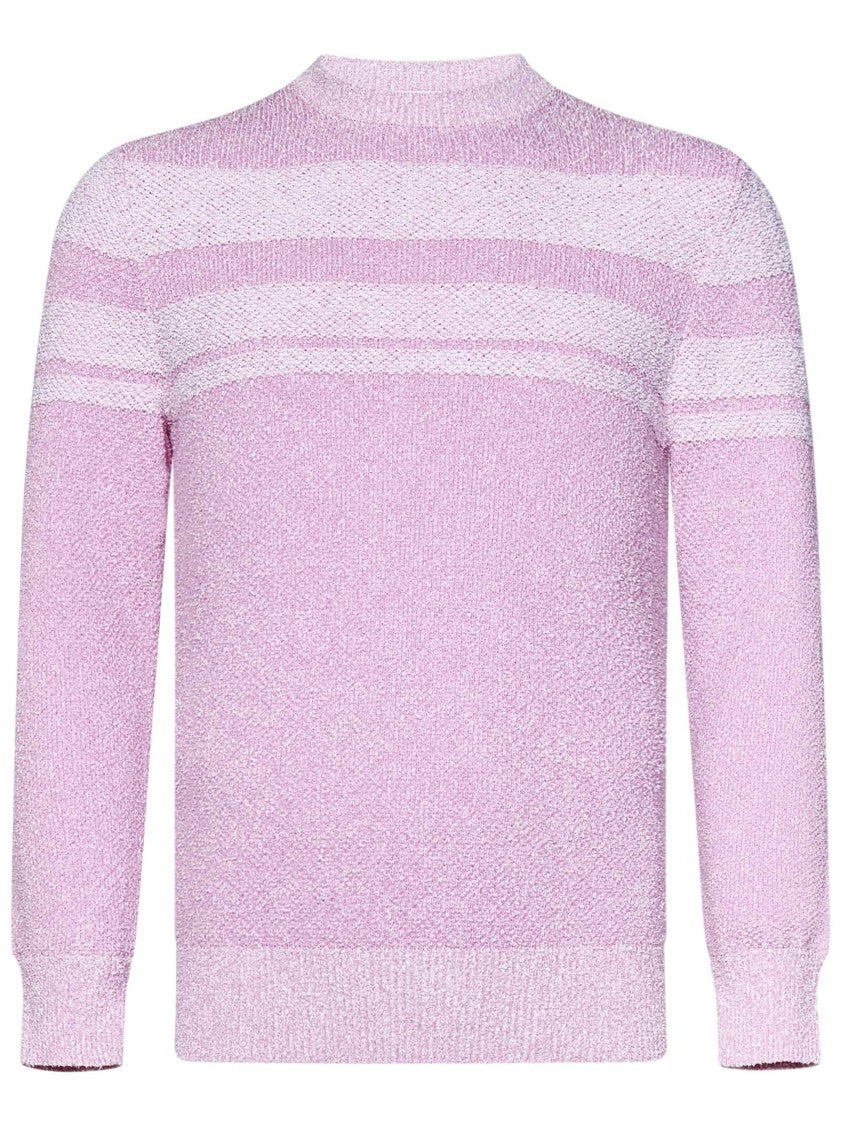 Malo Crewneck Sweater With Striped Pattern