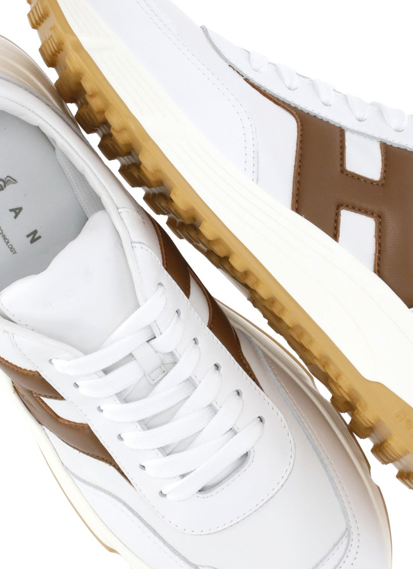 Hogan White Leather Low-Top Sneakers