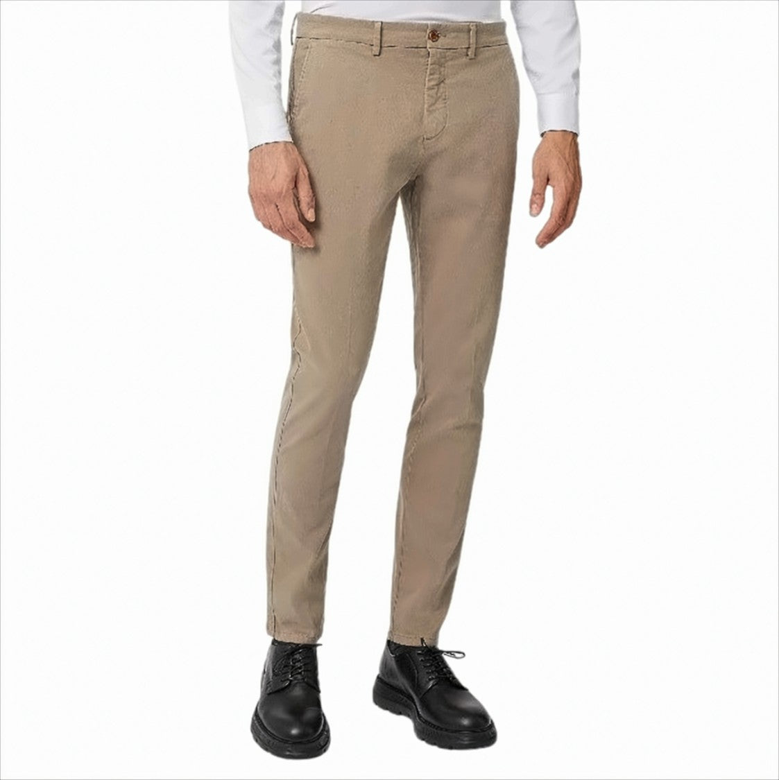 Harmont & Blaine Brown Tailored Fit Pants With Subtle Logo Detail
