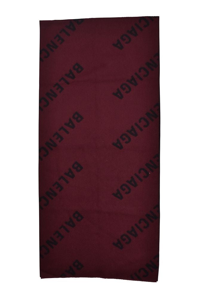 Balenciaga Two-Tone Burgundy And Black Monogrammed Scarf