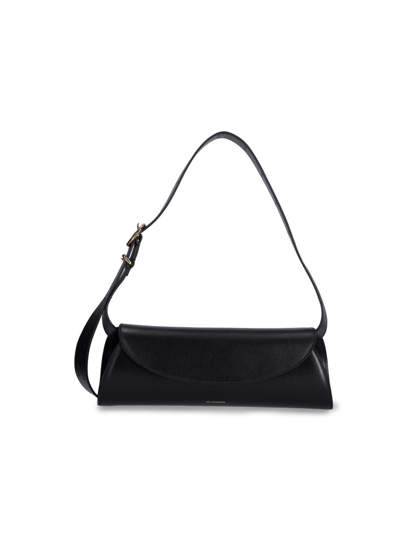 Jil Sander Black Cannolo Cylindrical Leather Shoulder Bag