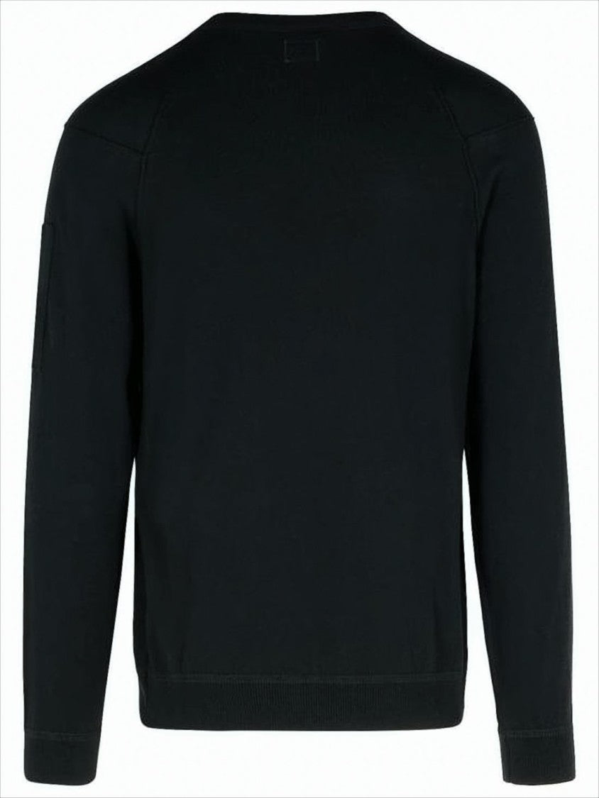 C.P. Company Minimalist Cotton Sweater With Circular Emblem Detail