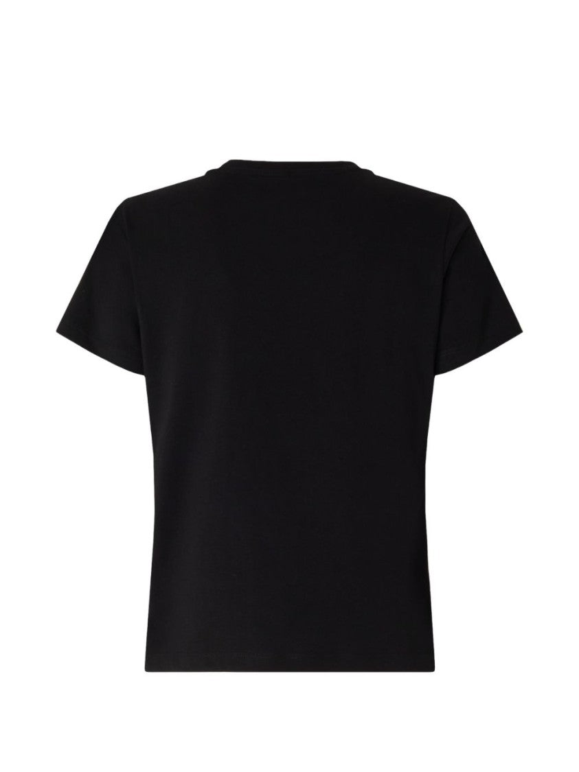 Pinko Black Love Birds Jewel Crew-Neck T-Shirt