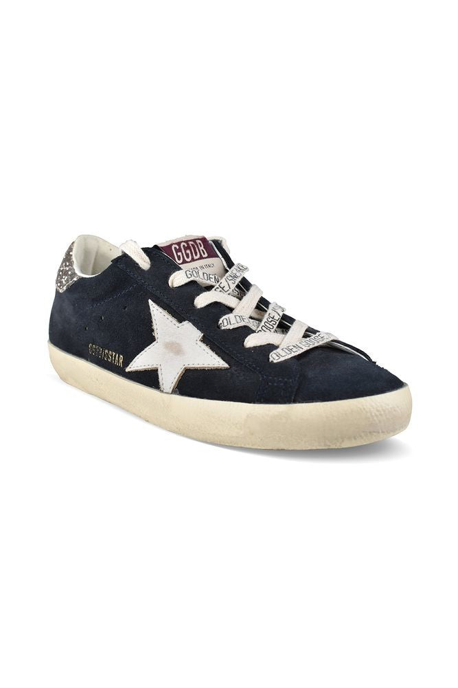 Golden Goose Navy Suede Superstar Sneakers