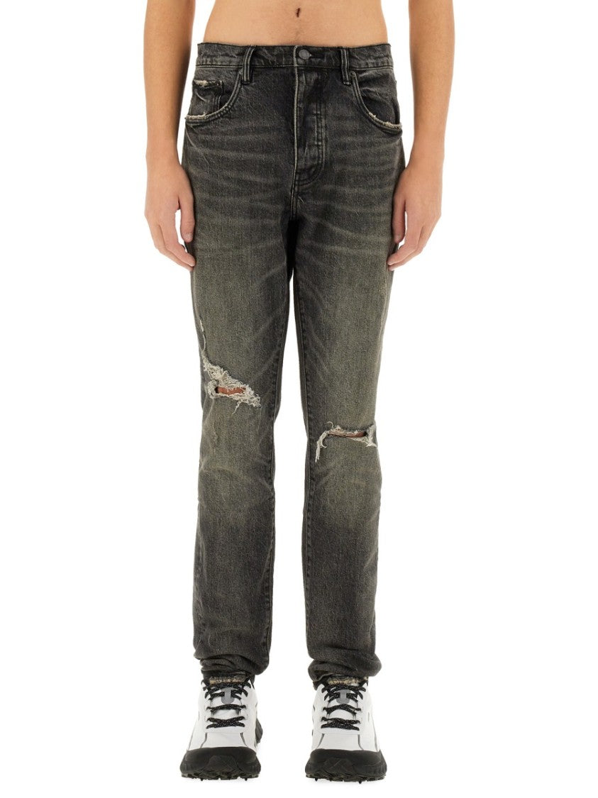 Purple Brand Distressed Grey Skinny Jeans