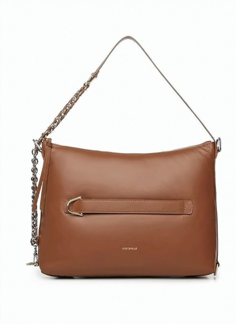 Coccinelle Rectangular Brown Leather Bag