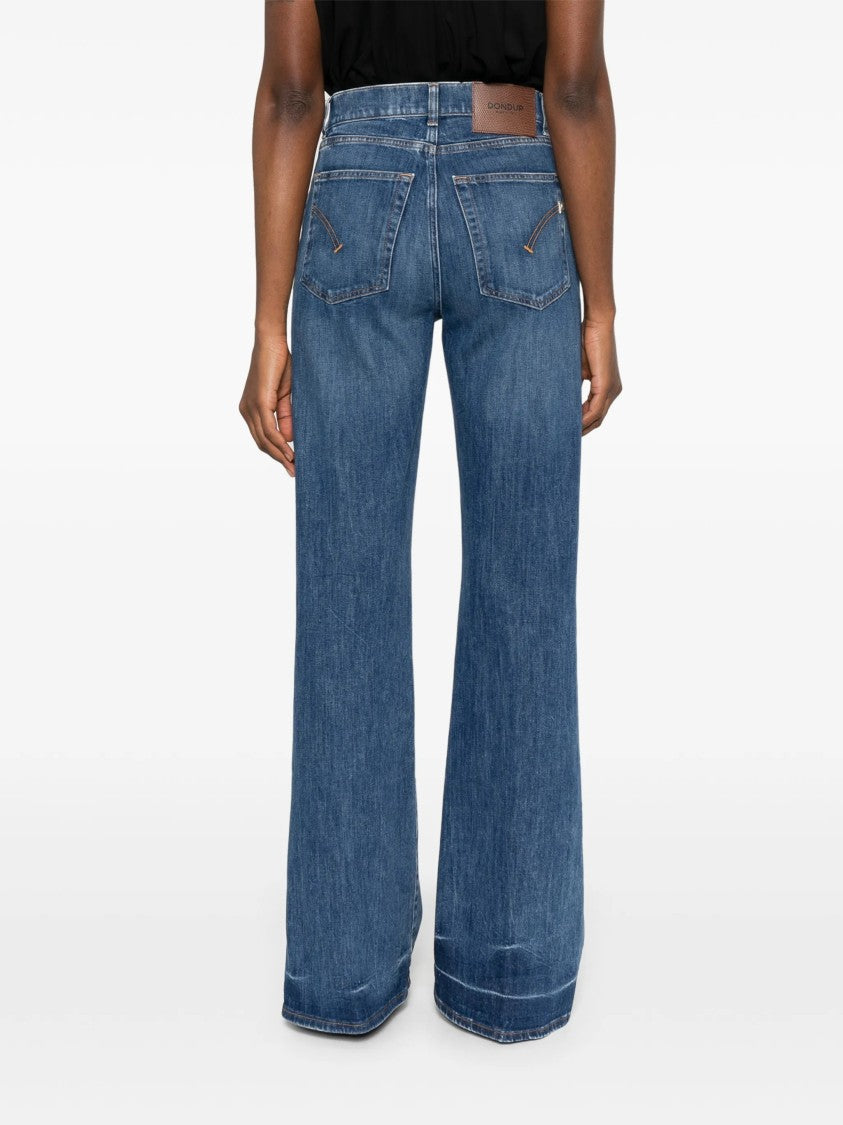 Dondup Blue Amber Cotton Casual Trousers