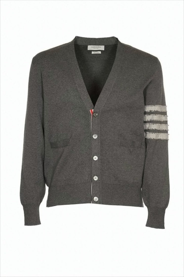Thom Browne Classic V-Neck Cardigan With Striped Detailing