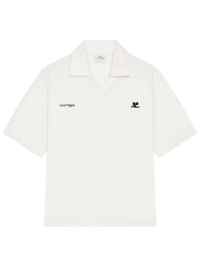 Courrèges Oversized Relaxed Fit Logo Polo Shirt