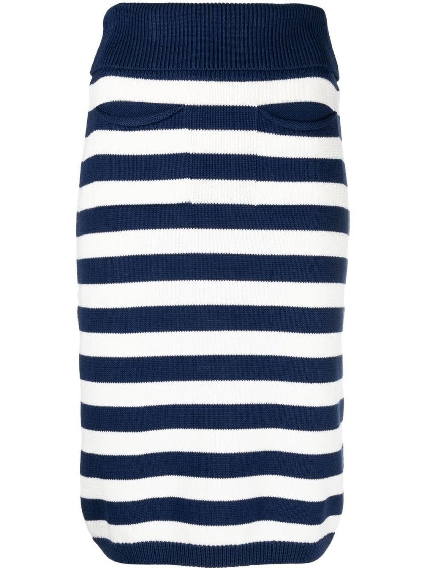 Kenzo Nautical Stripes Midi Skirt With Practical Pockets