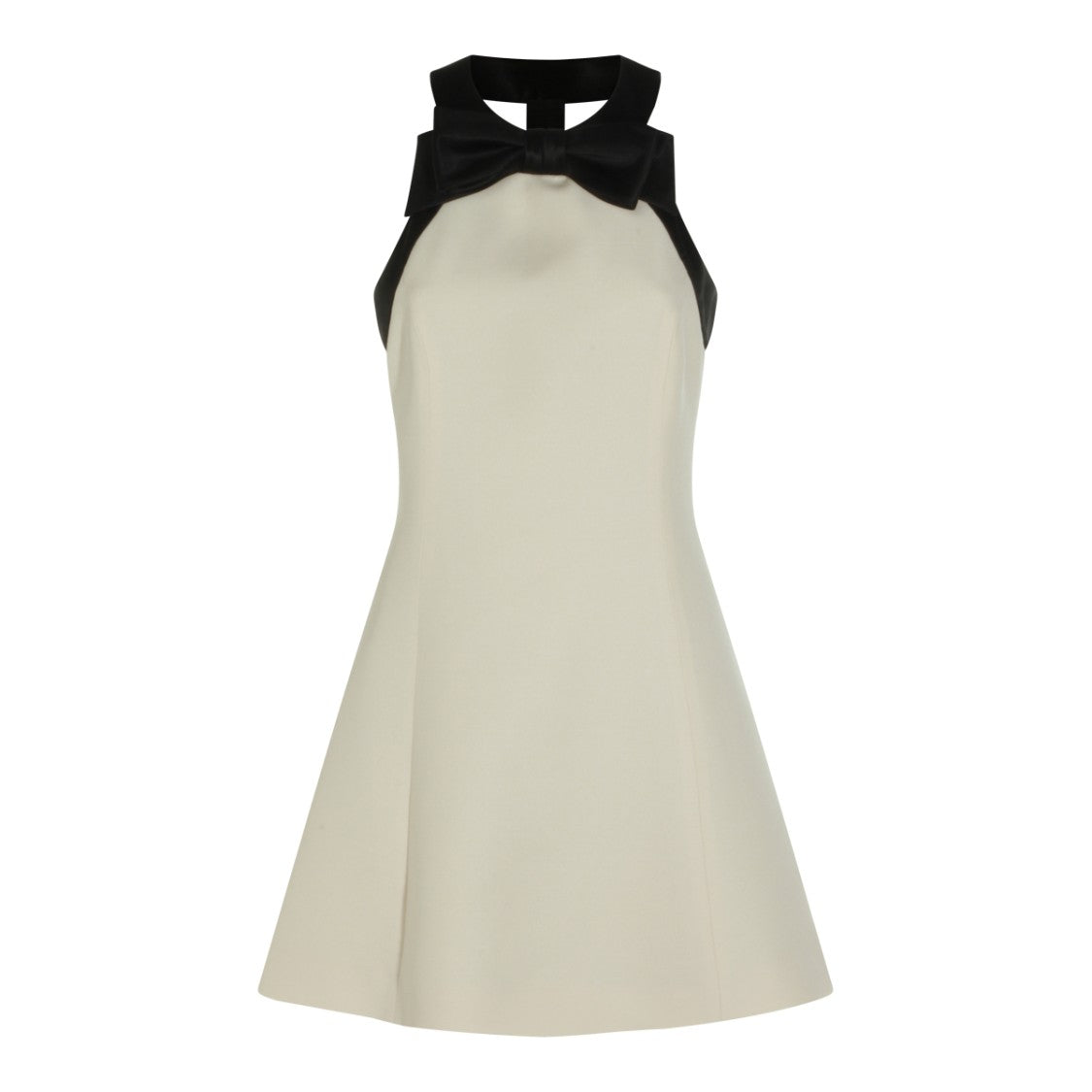 Valentino Sleeveless Wool Mini Dress With Bow Detail