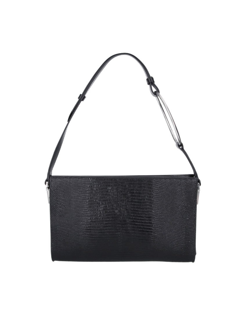 Dondup Black Calf Leather Single Handle Shoulder Bag