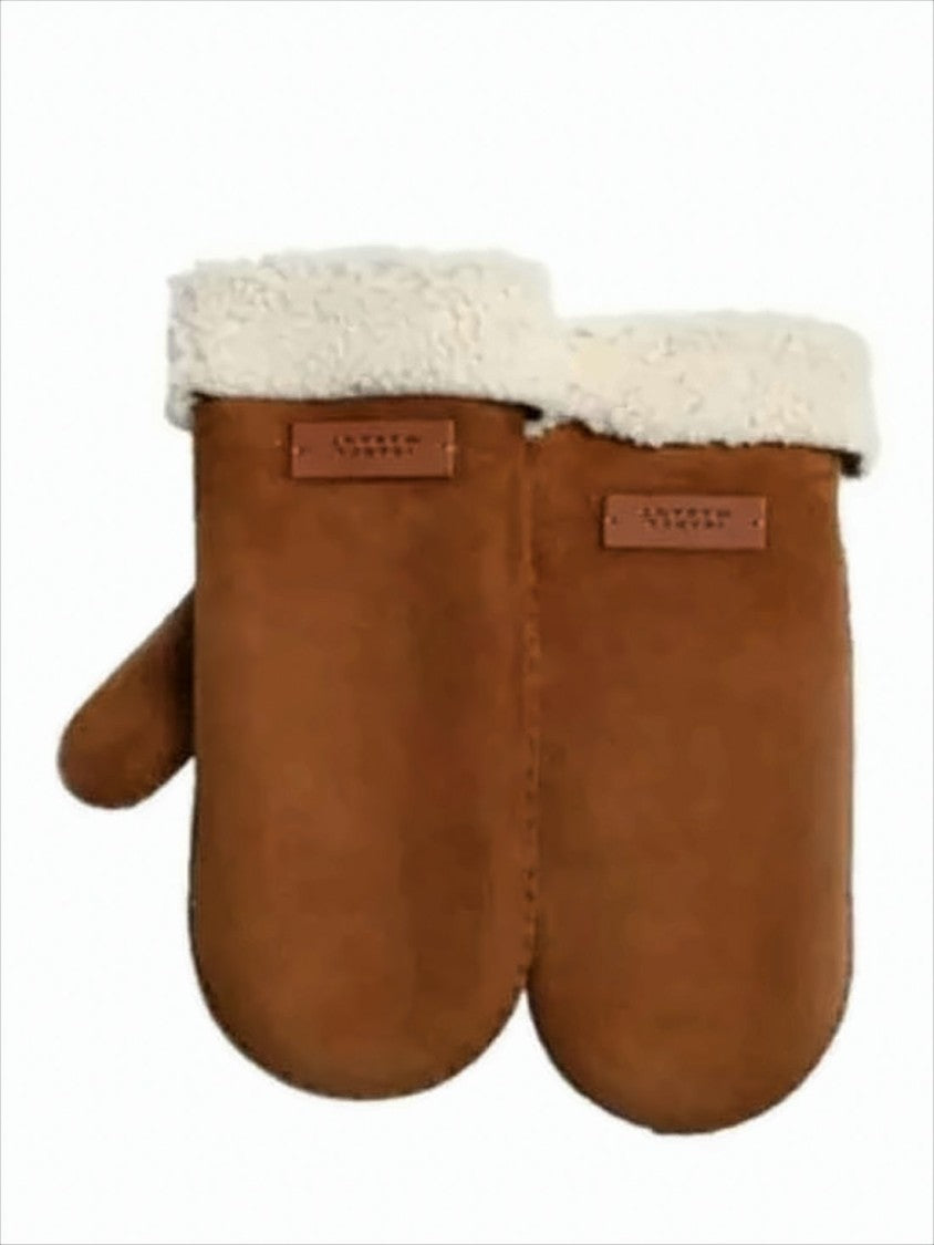Isabel Marant Lambskin Mittens With Plush Shearling Lining