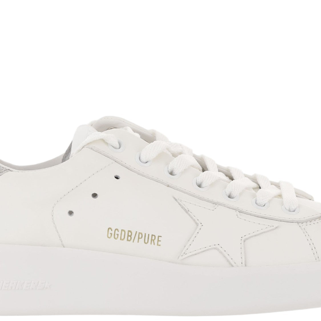 Golden Goose White Purestar Glitter Heel Leather Sneakers