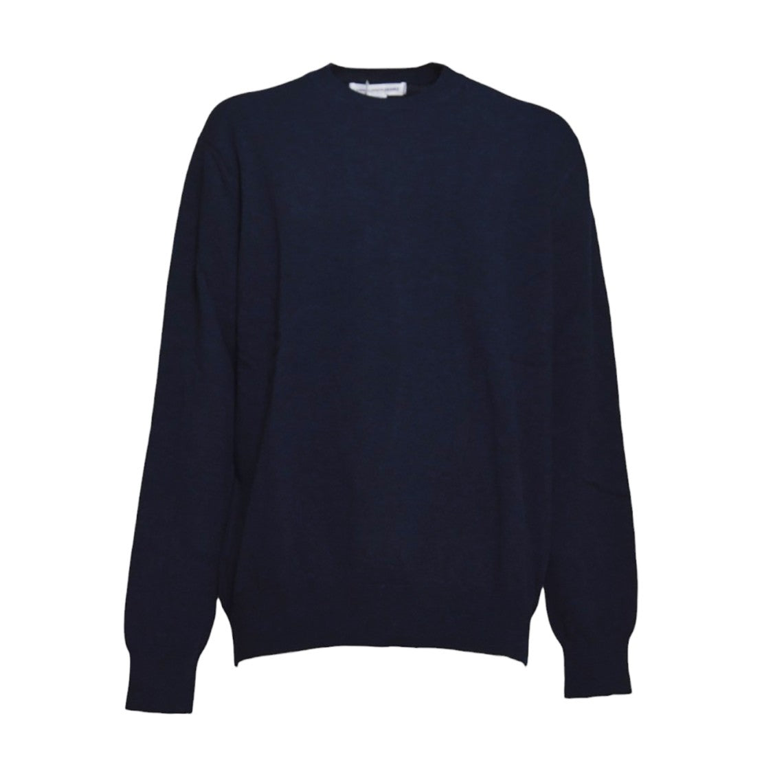 Comme Des Garçons Navy Blue Wool Crewneck Sweater