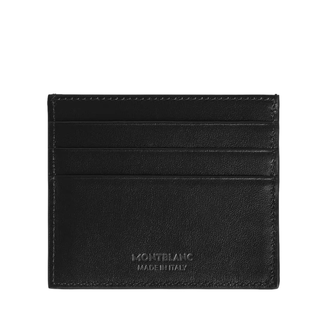 Montblanc Navy Blue Black Leather Six Slot Card Holder Wallet