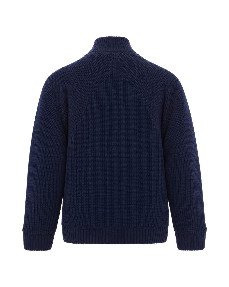 Carhartt Wip Dark Navy Banley Heavy Wool Nylon Knit Jacket