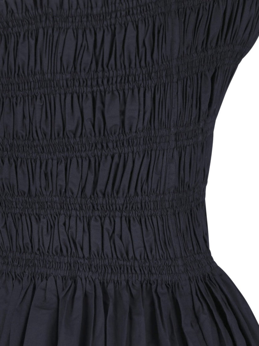 Matteau Black Fitted Ruched Bodice Mini Dress