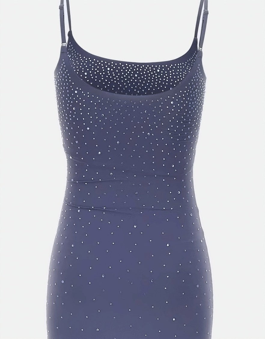 Mc2 Saint Barth Gradient Embellished Midi Dress With Spaghetti Straps