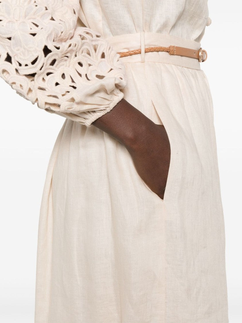 Zimmermann Light Beige Wylie Midi Skirt