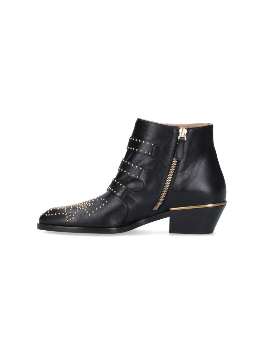 Chloé Low Ankle Boots "Susanna" – Black
