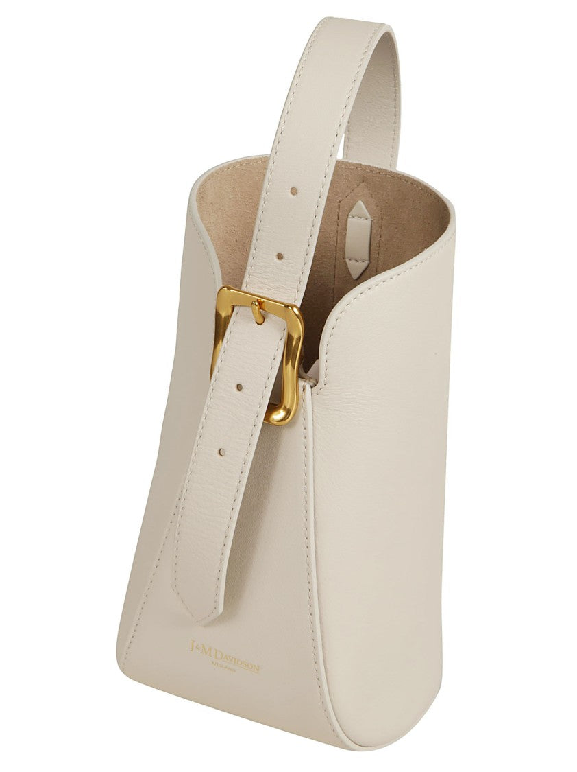 J&M Davidson Structured White Cowhide Leather Handbag