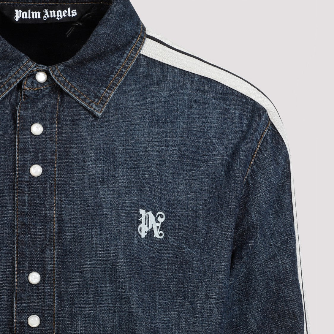 Palm Angels Monogram Track Blue Off Denim Jacket