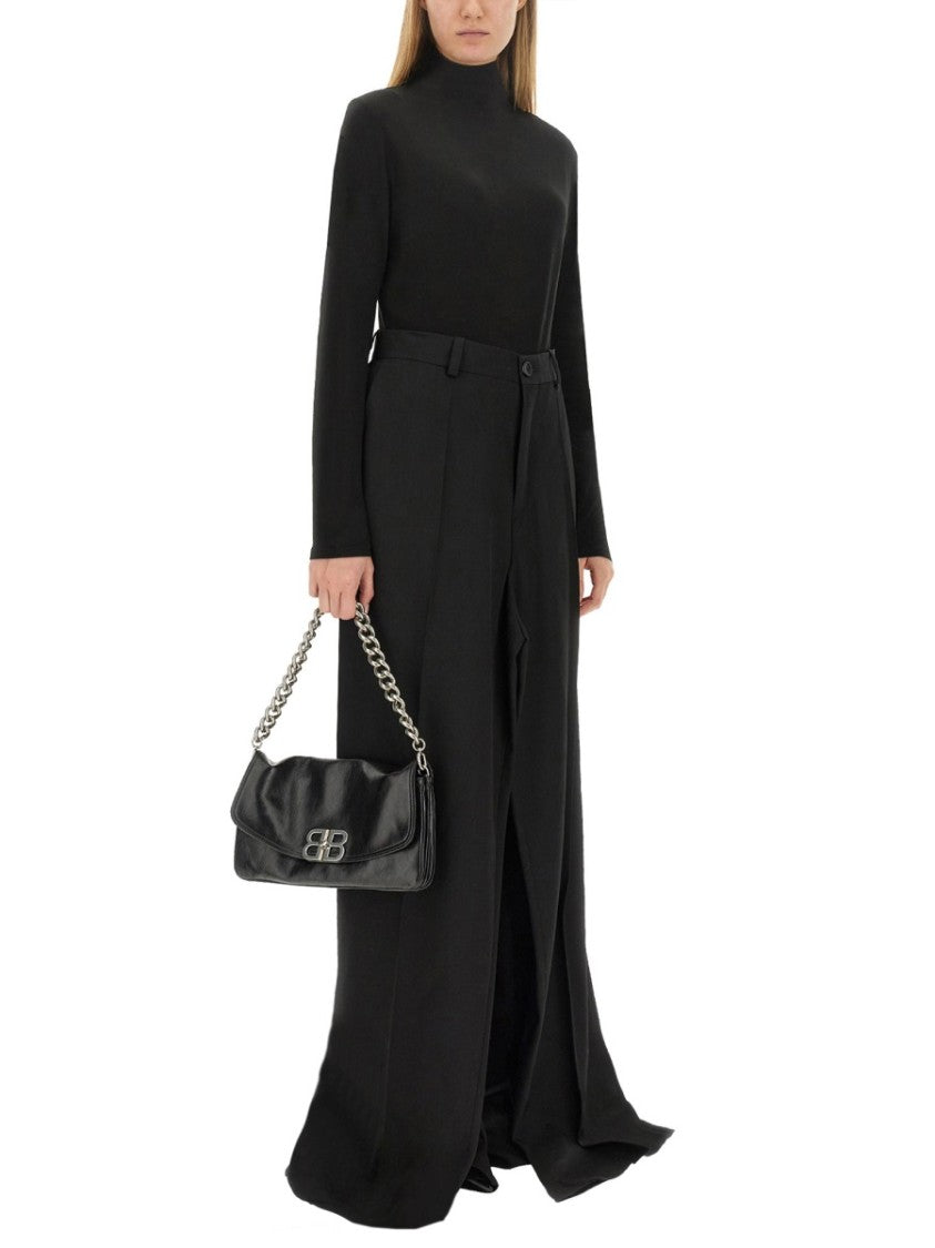 Balenciaga Tailored Double Front Wool Pants With Structured Silhouette