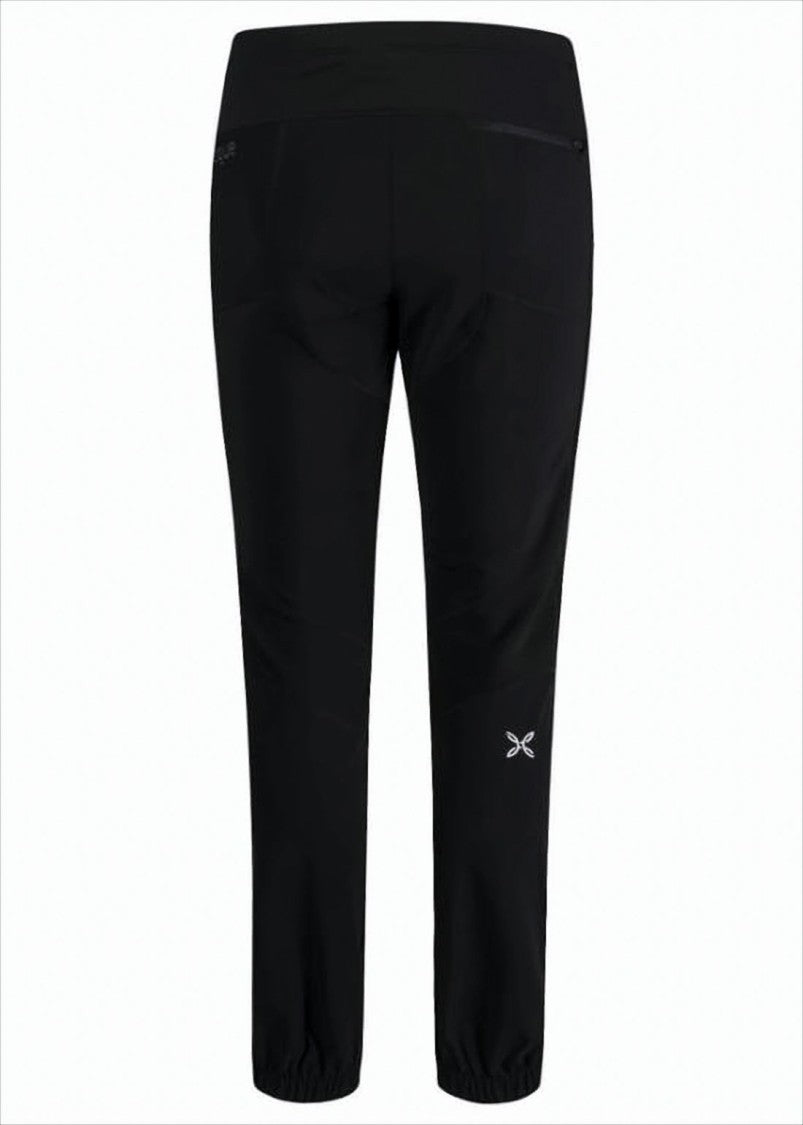 Montura Black Straight Pants With Zippered Pockets