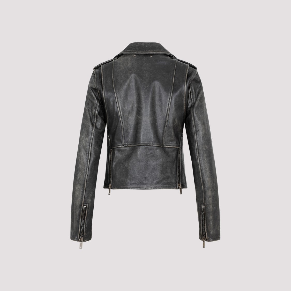 Golden Goose Black Leather Biker Jacket
