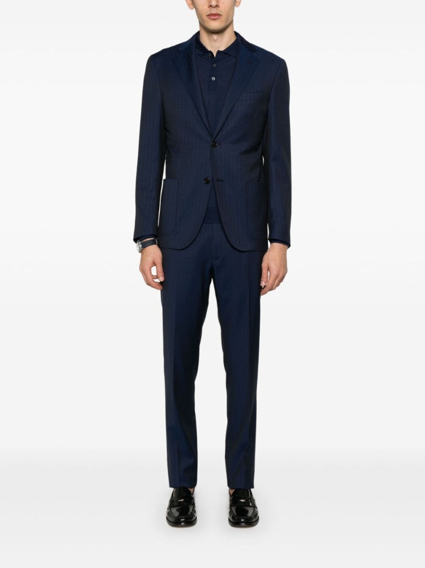 Corneliani Tailored Blue Suit With Classic Detail