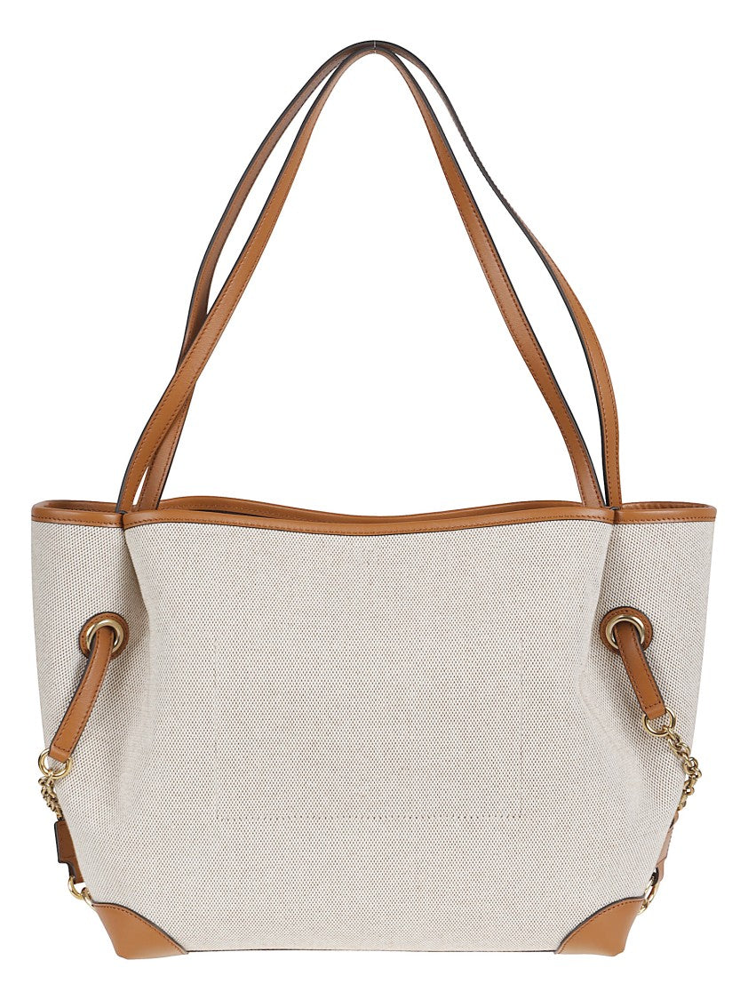 Chloé Cotton Canvas Bag With Calf Leather Trim And Gold-Tone Accents