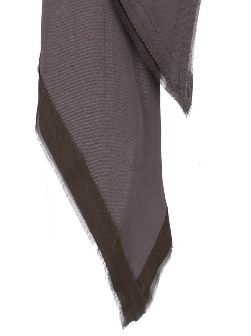 The Attico Asymmetrical Midi Dress With Deep V-Neckline