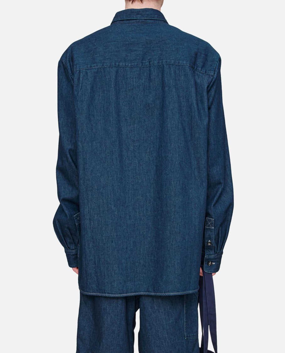 A.P.C. Button-Down Denim Shirt With Logo Detail