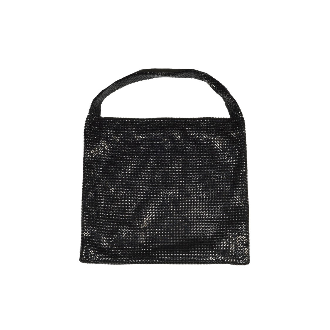 Rabanne Square Black Aluminum Mesh Handbag With Fixed Handle