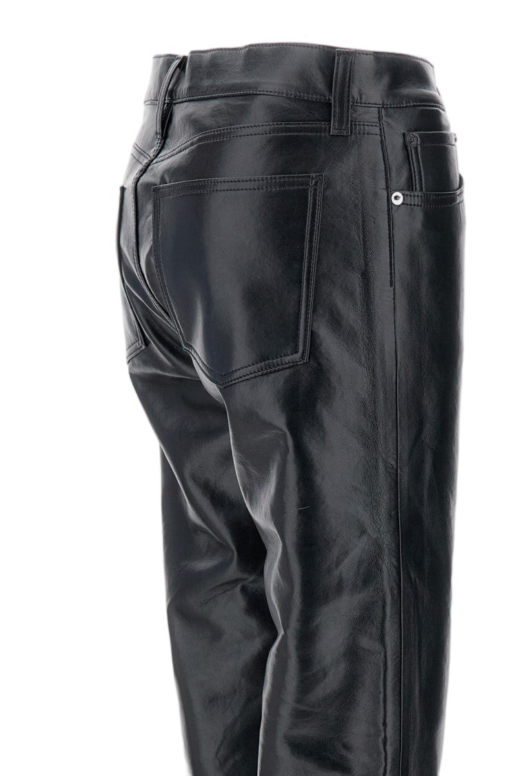 Agolde Low-Rise Slim-Fit Trousers In Certified Recycled Leather