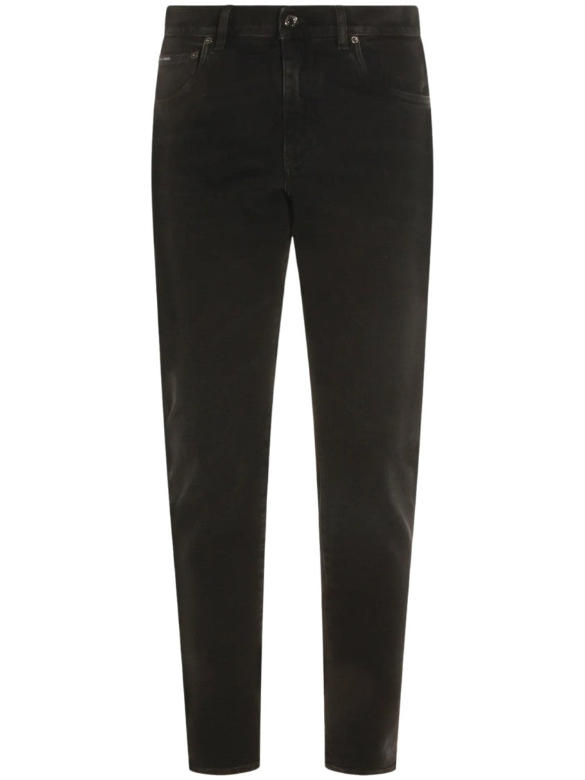 Dolce & Gabbana Slim Fit Casual Trousers With Five-Pocket Design