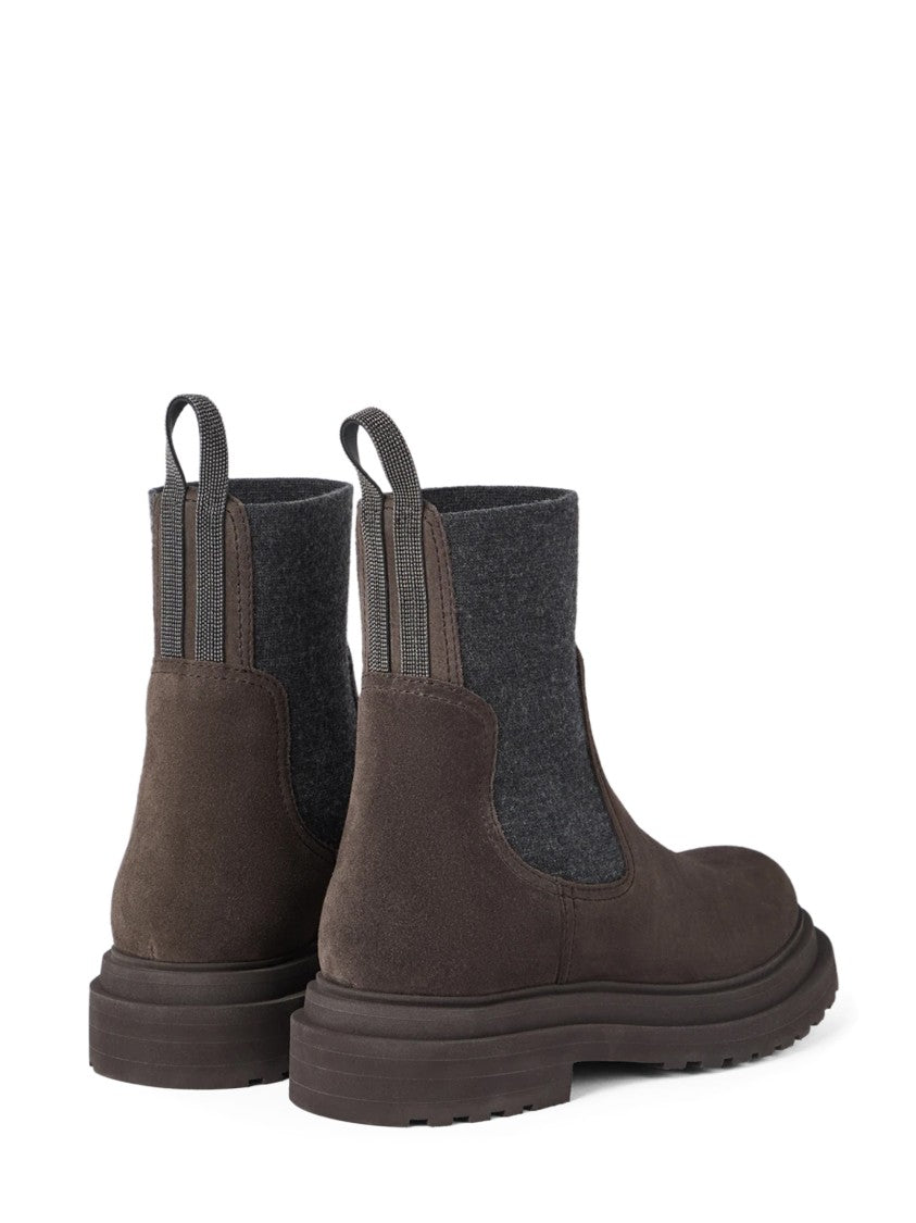 Brunello Cucinelli Calf Leather Ankle Boots