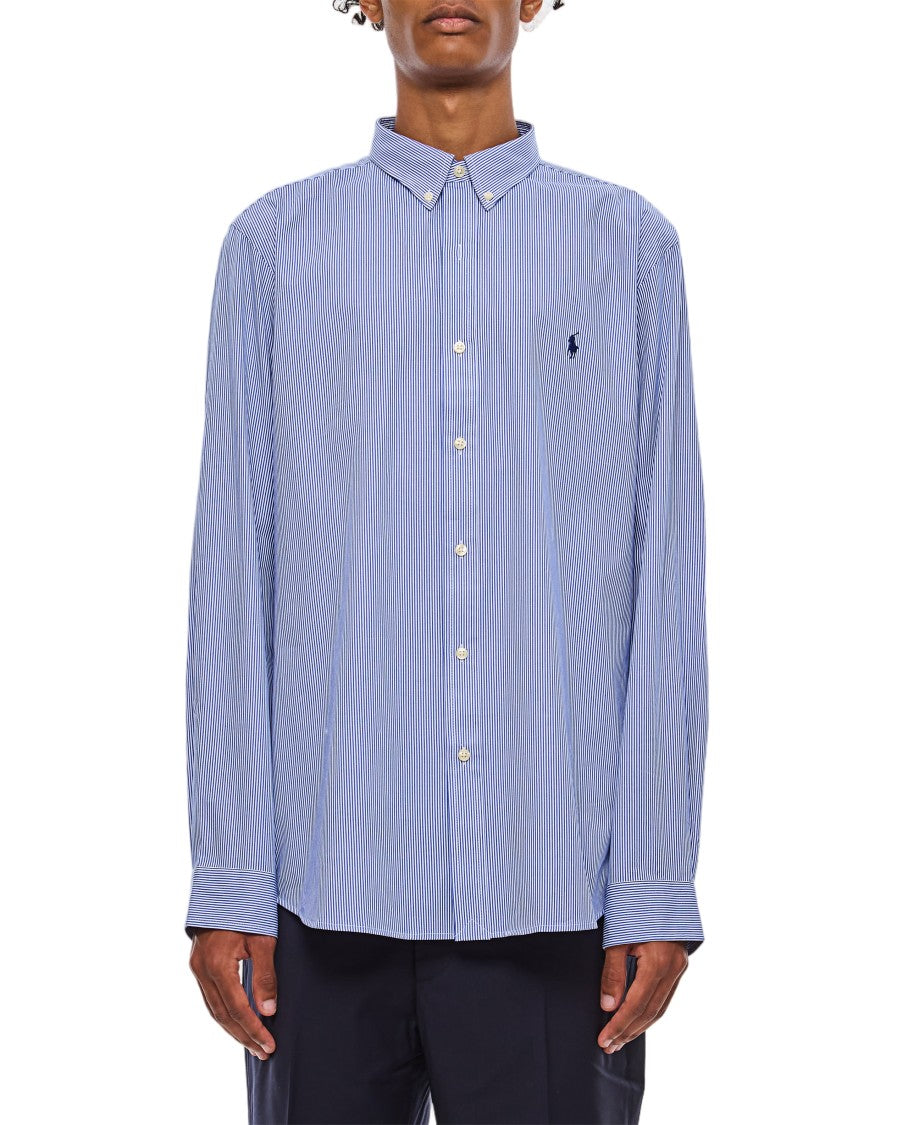 Polo Ralph Lauren Light Blue Long Sleeve Sport Shirt With Embroidered Logo