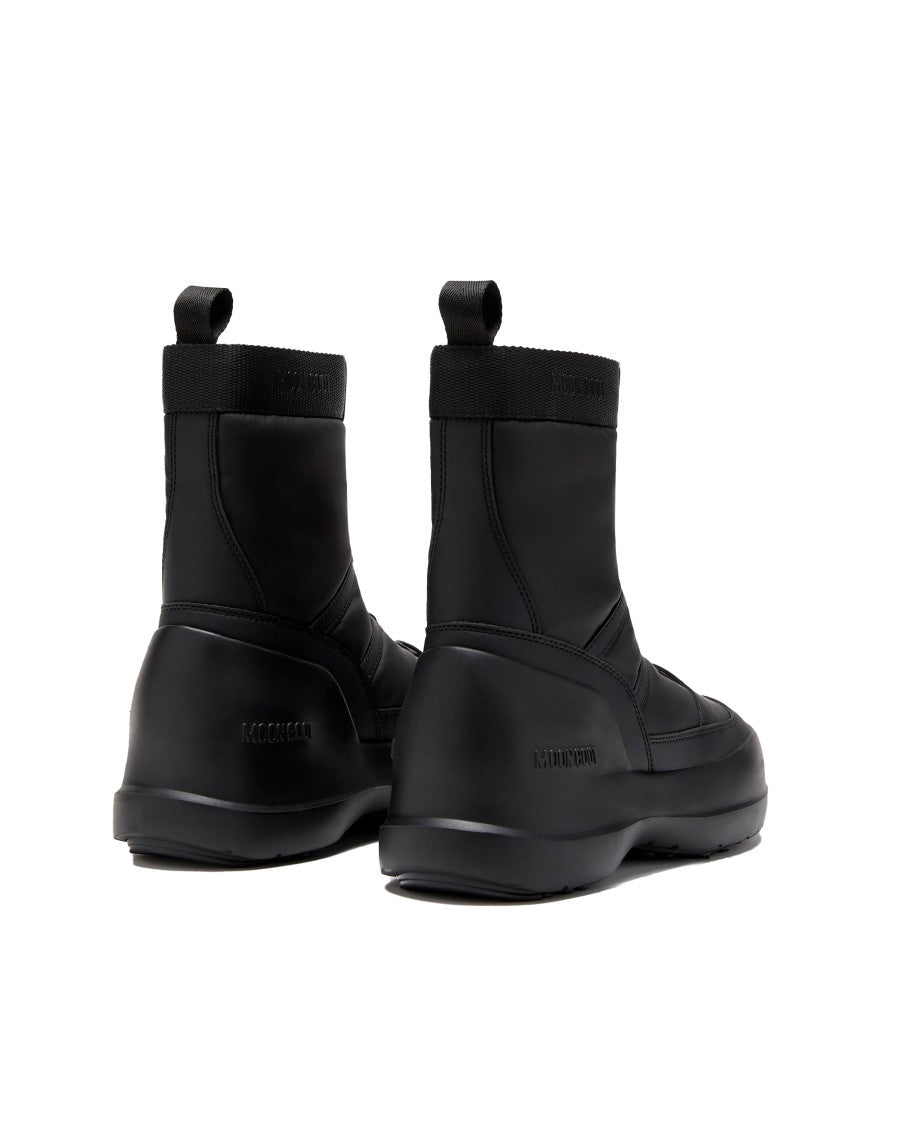 Moon Boot High-Top Black Nylon Stivali Luna