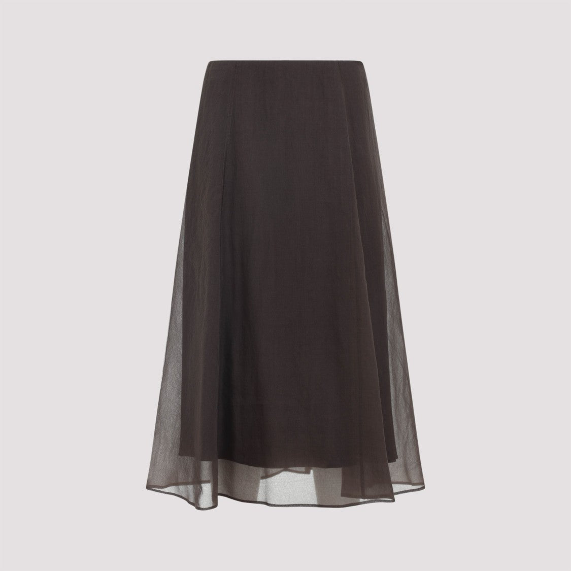 Brunello Cucinelli Sheer Silk Maxi Skirt With Flowing Silhouette
