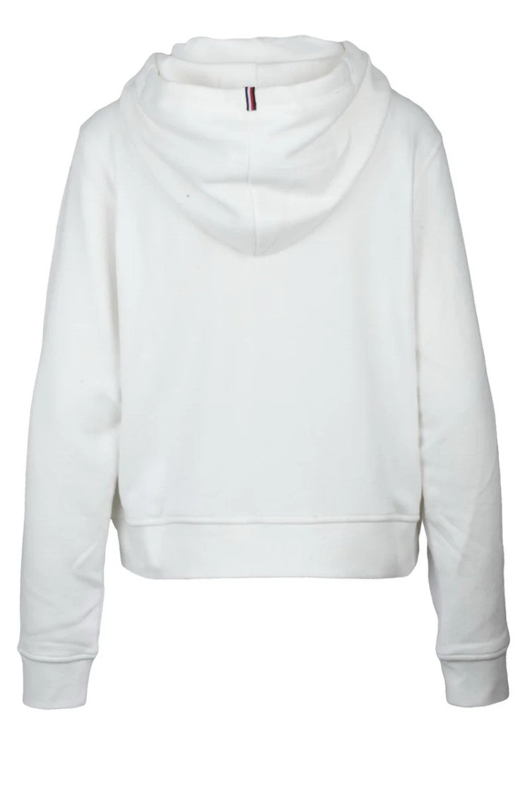 Tommy Hilfiger White Hooded Zip-Up Sweatshirt