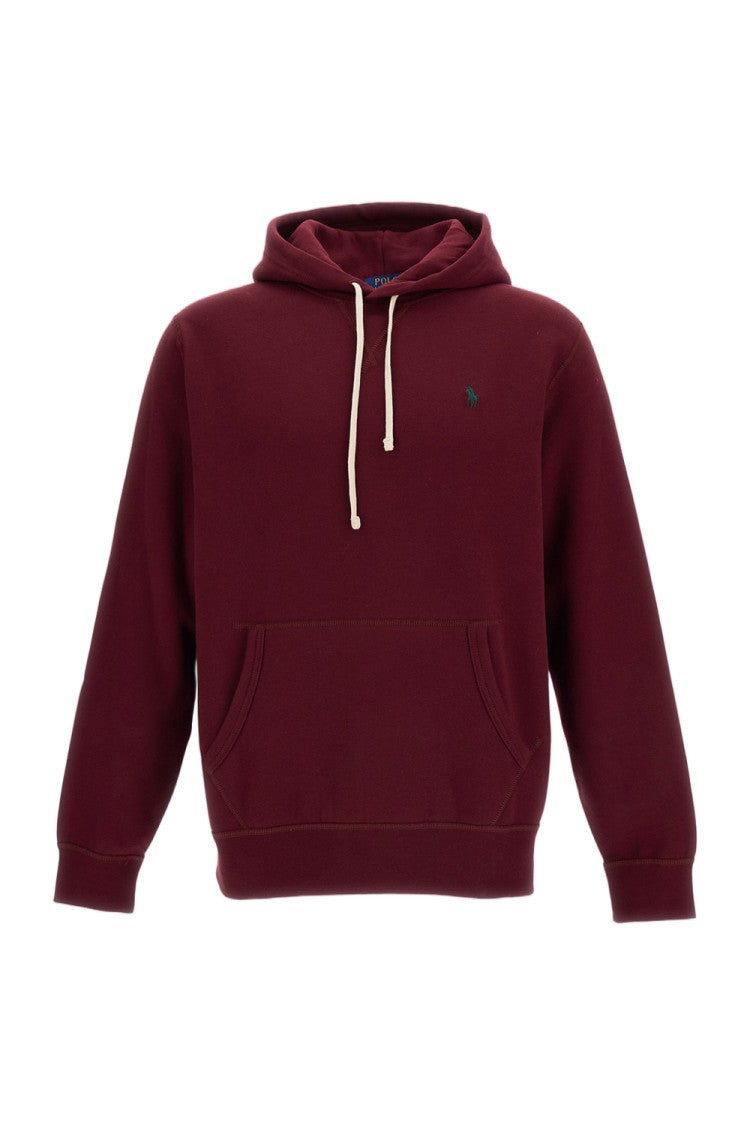 Polo Ralph Lauren Soft Cotton-Blend Burgundy Hoodie With Adjustable Hood