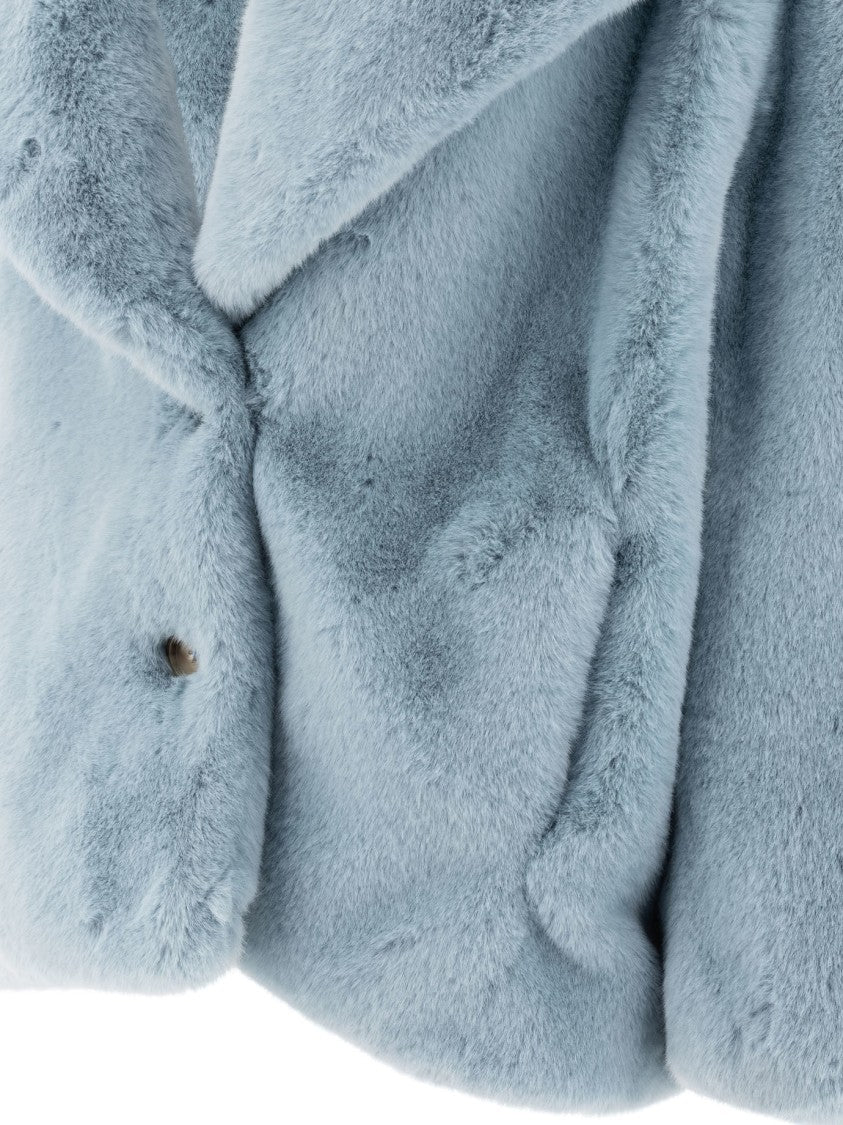 Pinko Light Blue Caban With Plush Texture