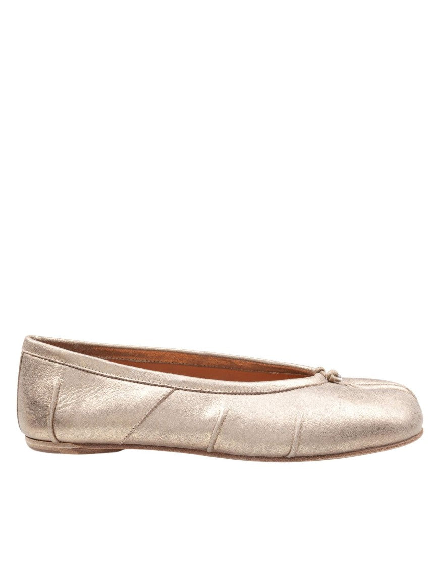 Maison Margiela Gold Metallic Leather Tabi Ballerina